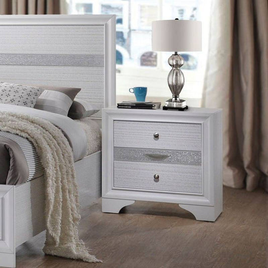White Naima Nightstand by ACME