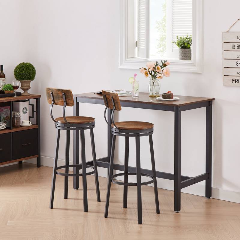 Rustic Swivel Bar Stools – Set of Two