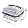 Cozy Ivory Grey Pouf