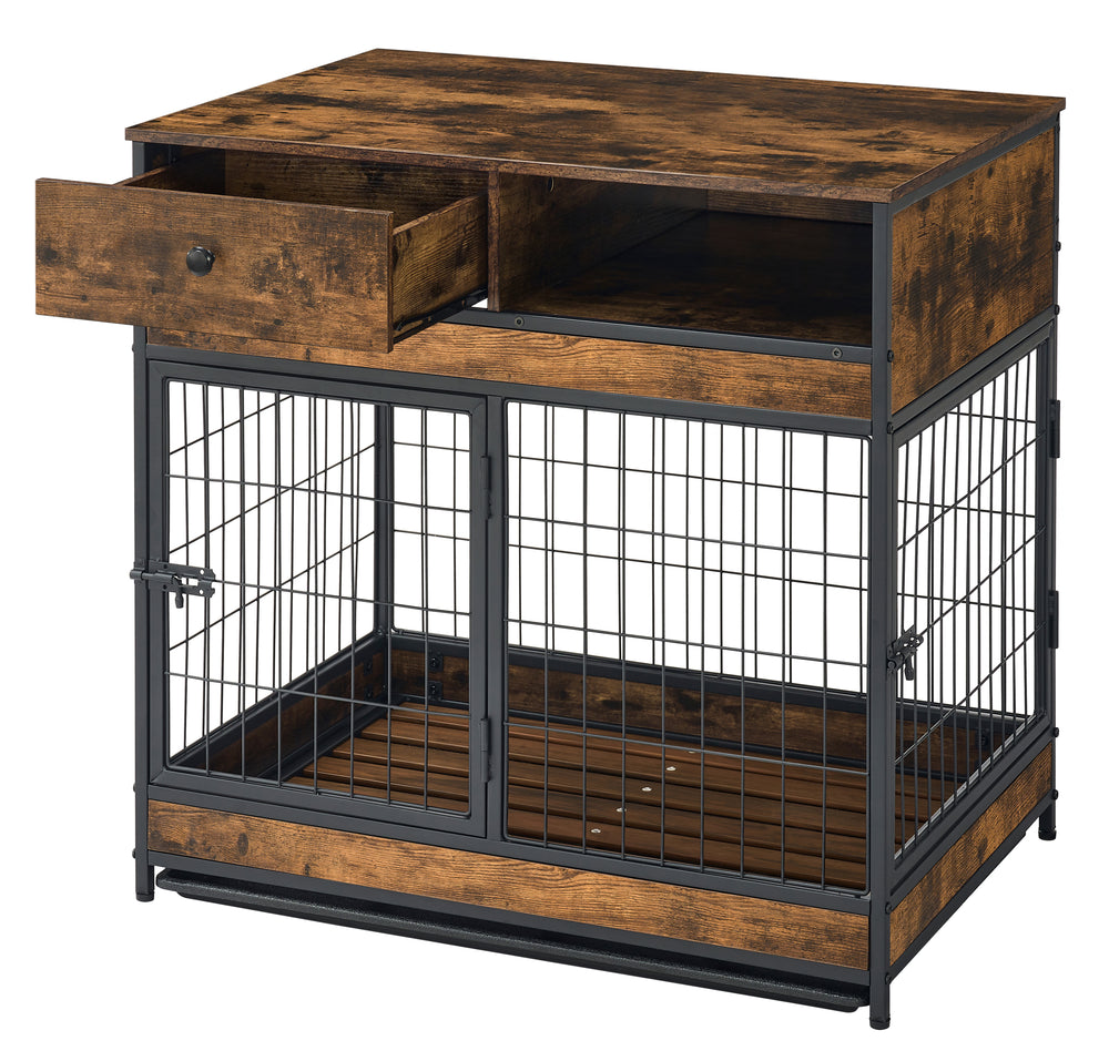 Rustic Dog Crate with Double Doors