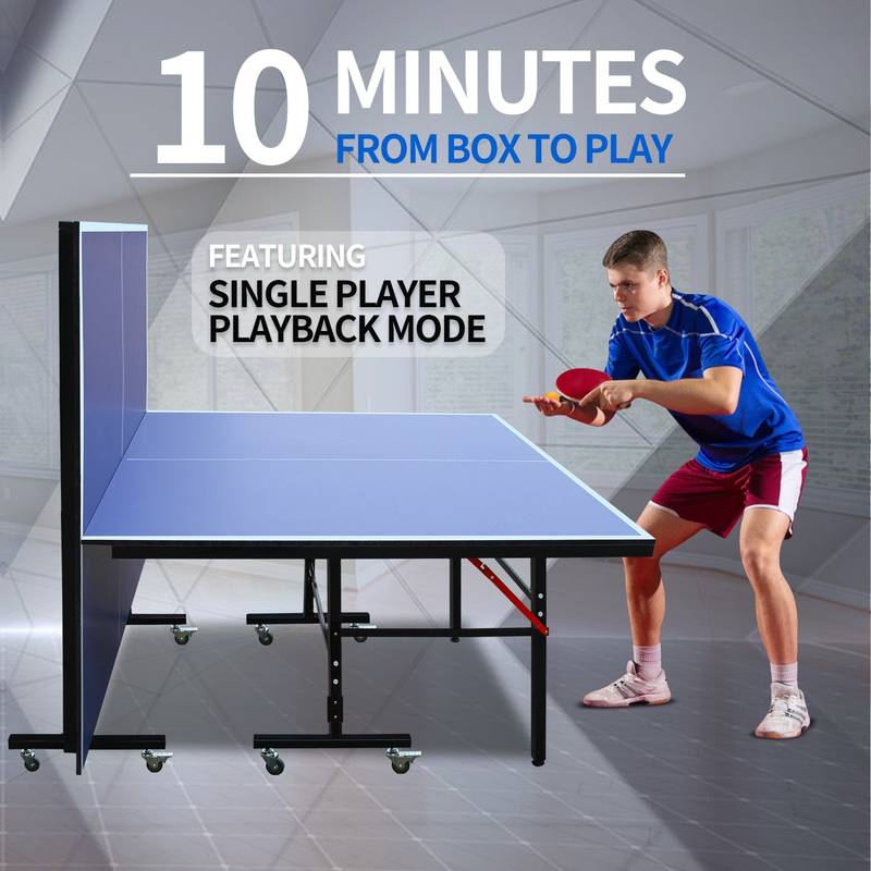 Portable Fun: Mid-Size Table Tennis Set with Net & Paddles