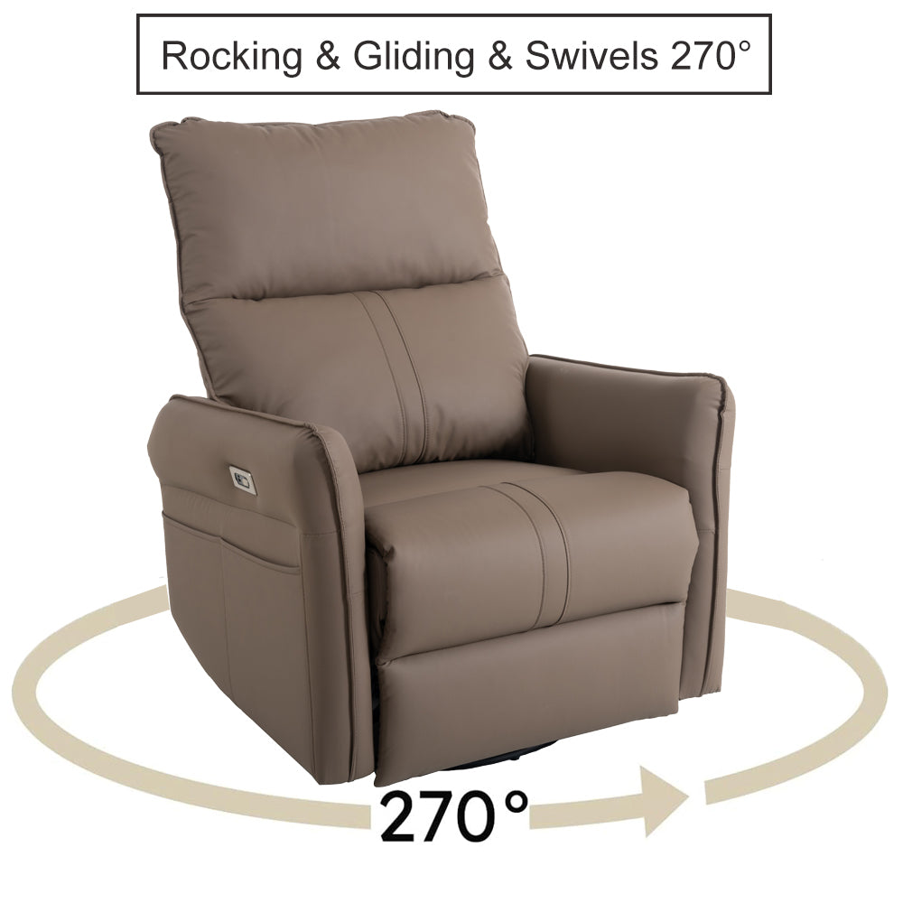 Cozy Power Swivel Recliner with USB Ports