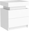 Glow White Nightstand with Storage Drawers