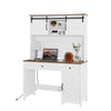 Rustic Farmhouse Executive Desk with Charging Station