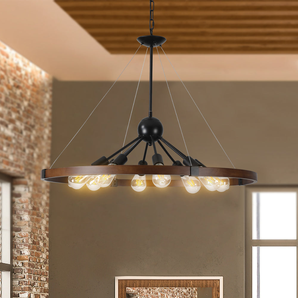 Rustic Charm 8-Light Farmhouse Chandelier