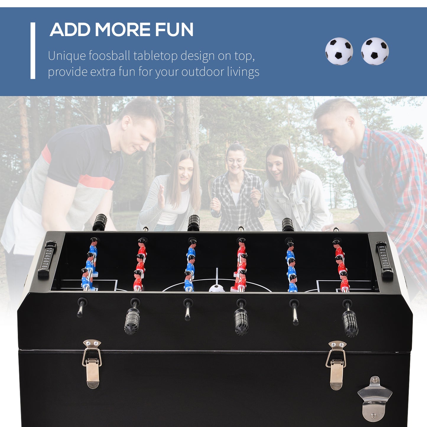 Chill & Play Patio Cooler with Foosball Top