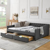 Chic Tufted Queen Daybed with Storage Drawers