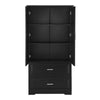 Sleek Black Bathroom Storage Cabinet with Adjustable Shelves