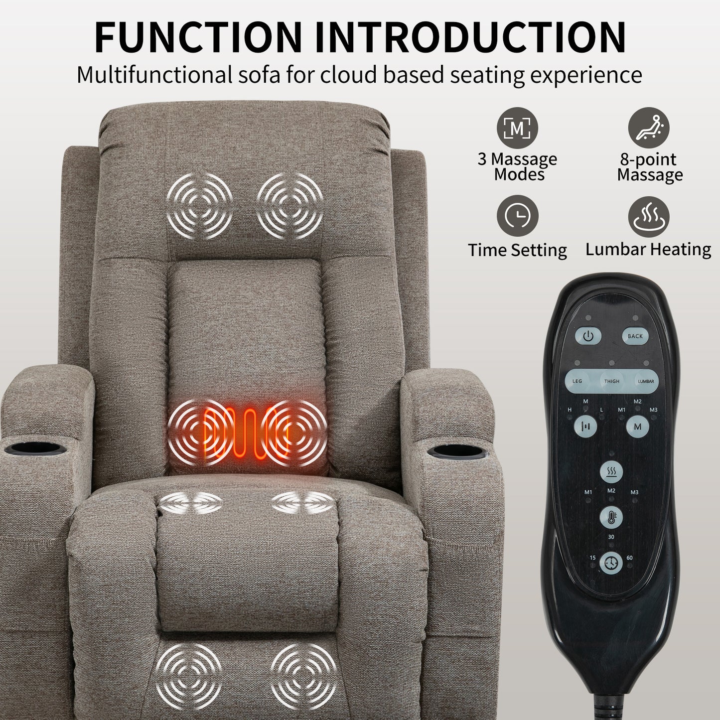 Comfort Plus Lift Recliner: Massage & Heat for Ultimate Relaxation