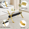 Chic Glass Dining Table with Gold Legs