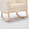 Cozy Rocking Chair with Wood Legs & Adjustable Footrest