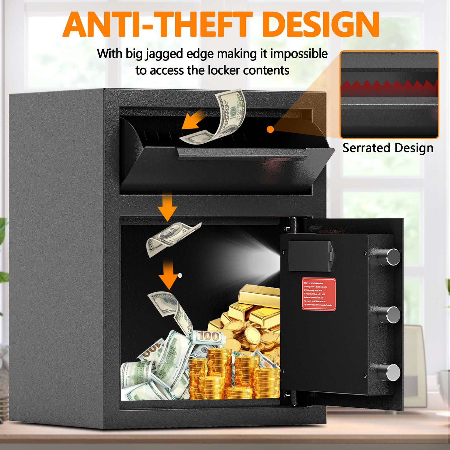 Secure Safe Deposit Box with Electronic Lock