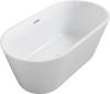 Chic White Freestanding Soaking Tub with Sleek Drain