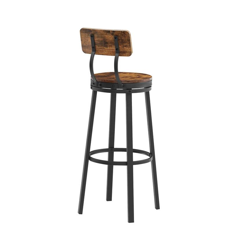 Rustic Swivel Bar Stools – Set of Two