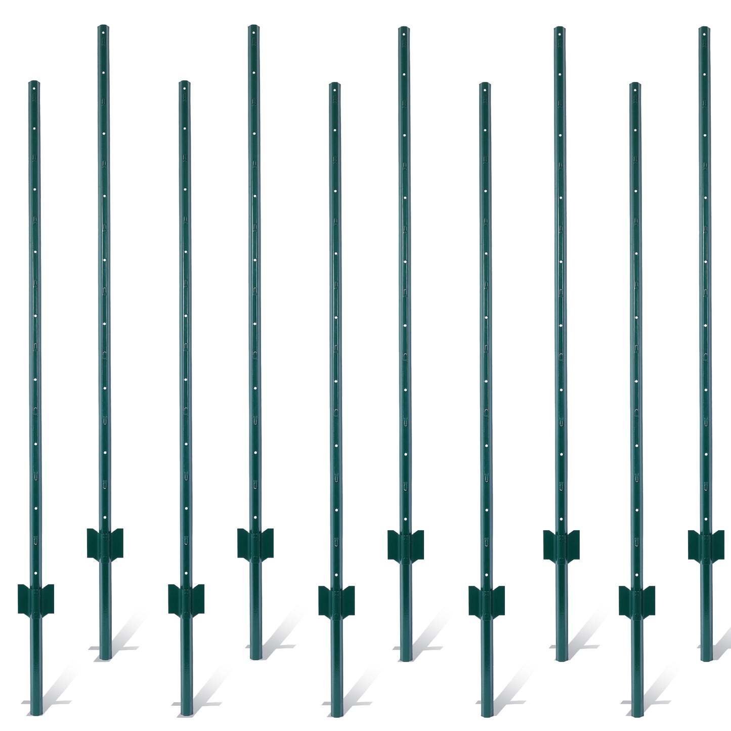 Heavy-Duty Metal Fence Posts - Pack of Ten