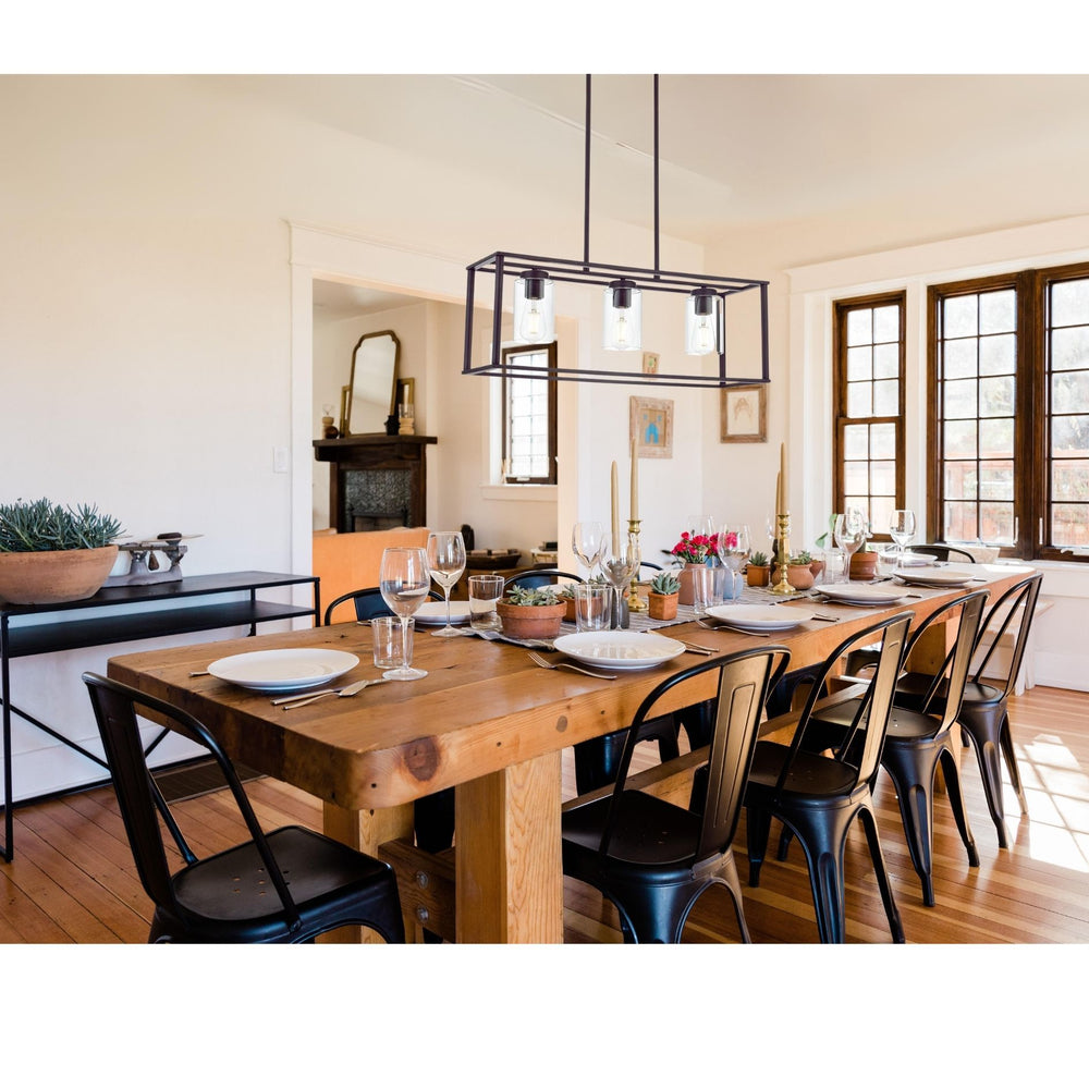 Chic Black Lantern Chandelier for Dining & Kitchen