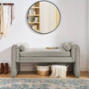 Cozy Gray Linen Bench