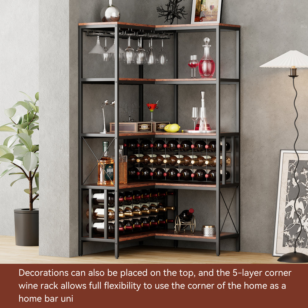 Chic Corner Wine Bar Cabinet