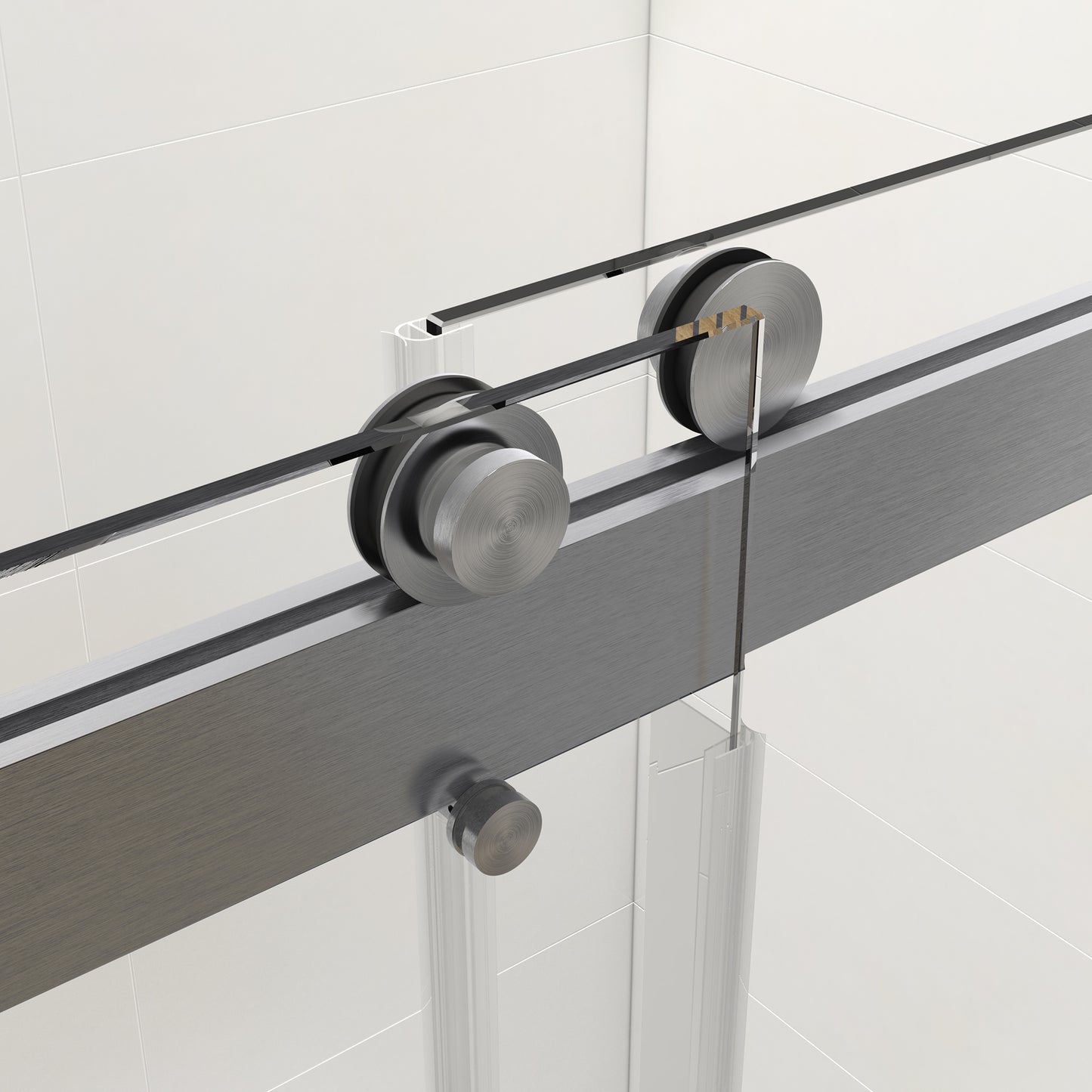 Sleek Soft-Close Frameless Shower Door in Brushed Nickel