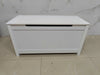 Whimsical White Wooden Toy Box with Safety Lid