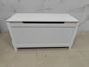 Whimsical White Wooden Toy Box with Safety Lid