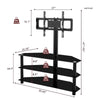 Versatile Black TV Stand with Adjustable Height and Swivel Design