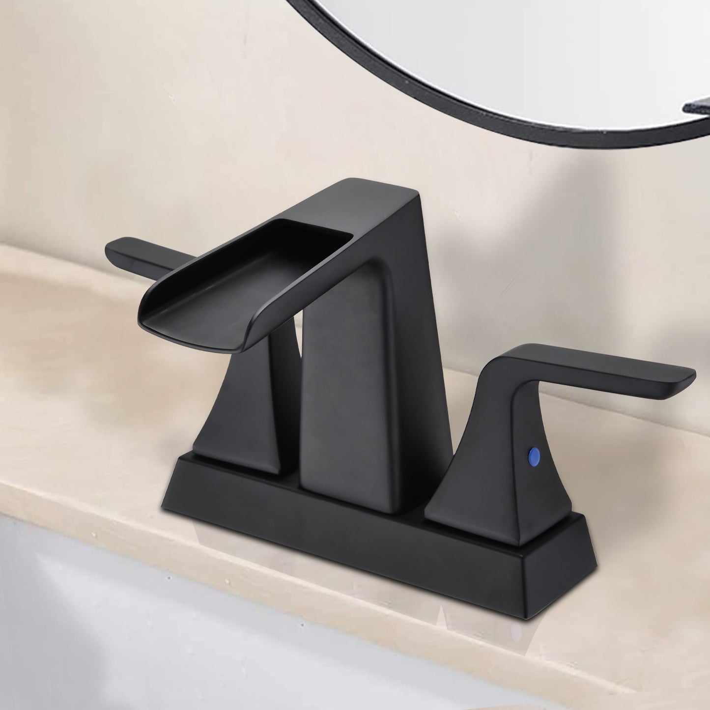 Matte Black Waterfall Bathroom Faucet