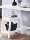 Chic White Wood Desk with Storage