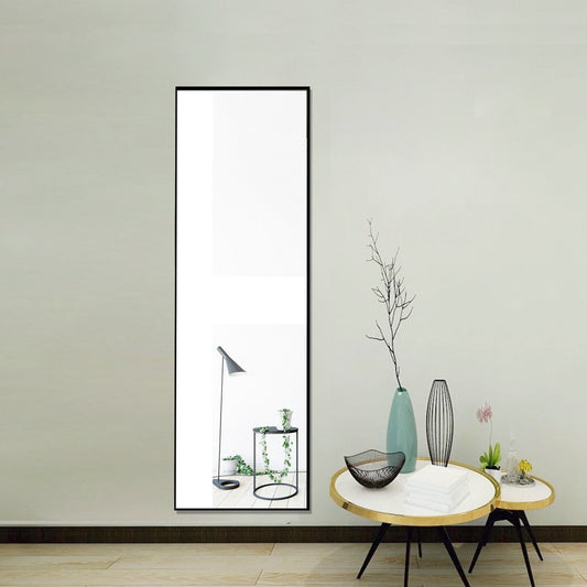 Elegant Full-Length Mirror with Stand – Black Metal Frame