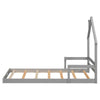 Cozy Twin House Bed with Handrails - Grey