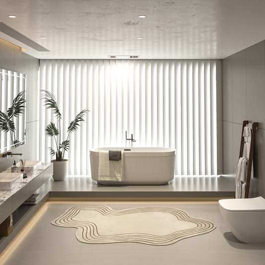 Elegant Pleated Freestanding Bathtub - Spacious & Stylish in Gloss White