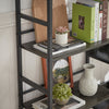 Retro Industrial Triple Shelf Bookshelf in Dark Grey