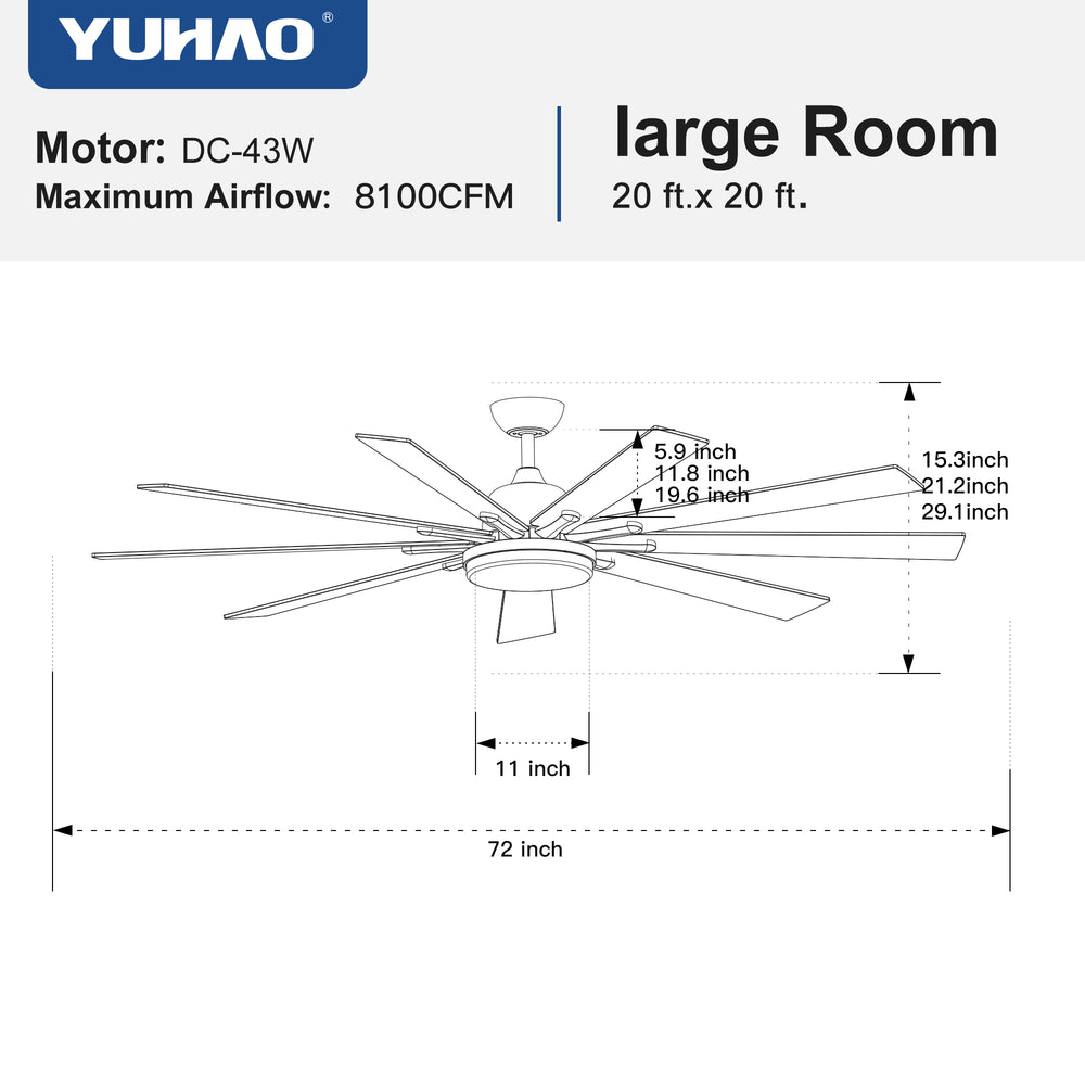 Smart Brushed Nickel Ceiling Fan with Remote Control