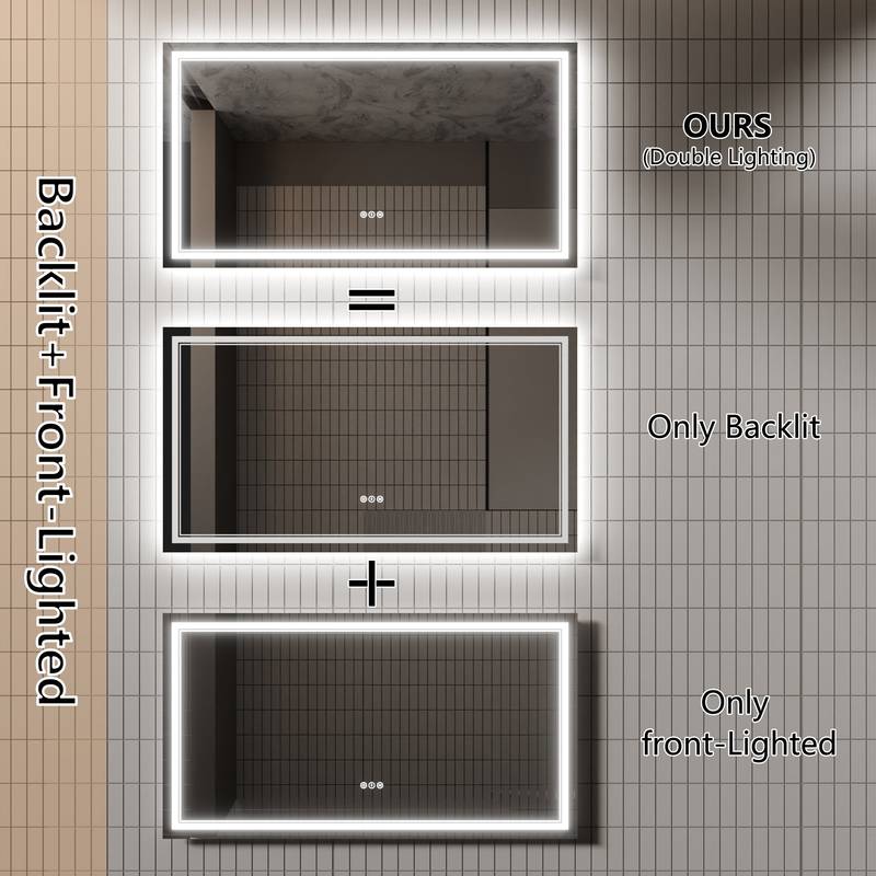 Illuminated Smart Bathroom Mirror - Touch Control & Anti-Fog