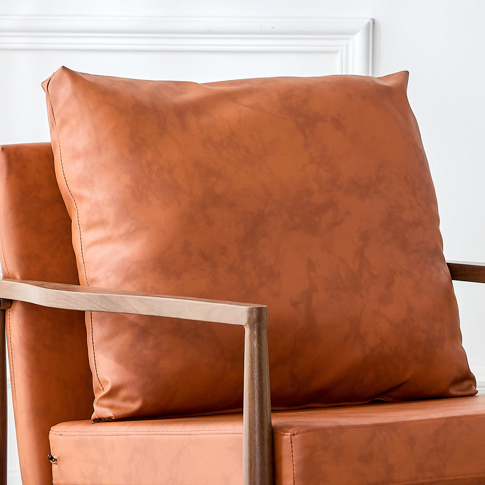 Chic Walnut Armchair with Plush Comfort