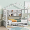 Cozy Twin House Bed with Roof & Storage