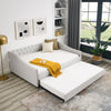 Cozy Chic Daybed with Hidden Trundle - Beige Tufted Sofa Bed