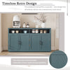 Chic Smoke Blue Sideboard with Open Shelves