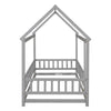 Cozy House-Style Twin Bed with Guardrails in Grey