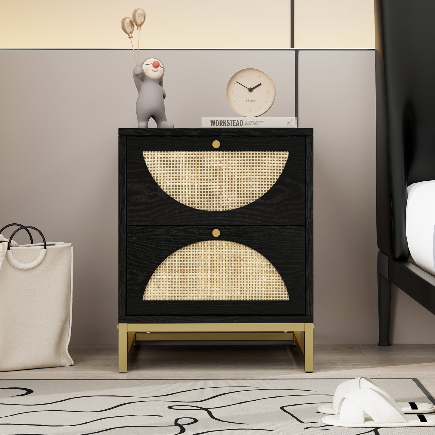 Chic Dual-Drawer Nightstand & Display Table