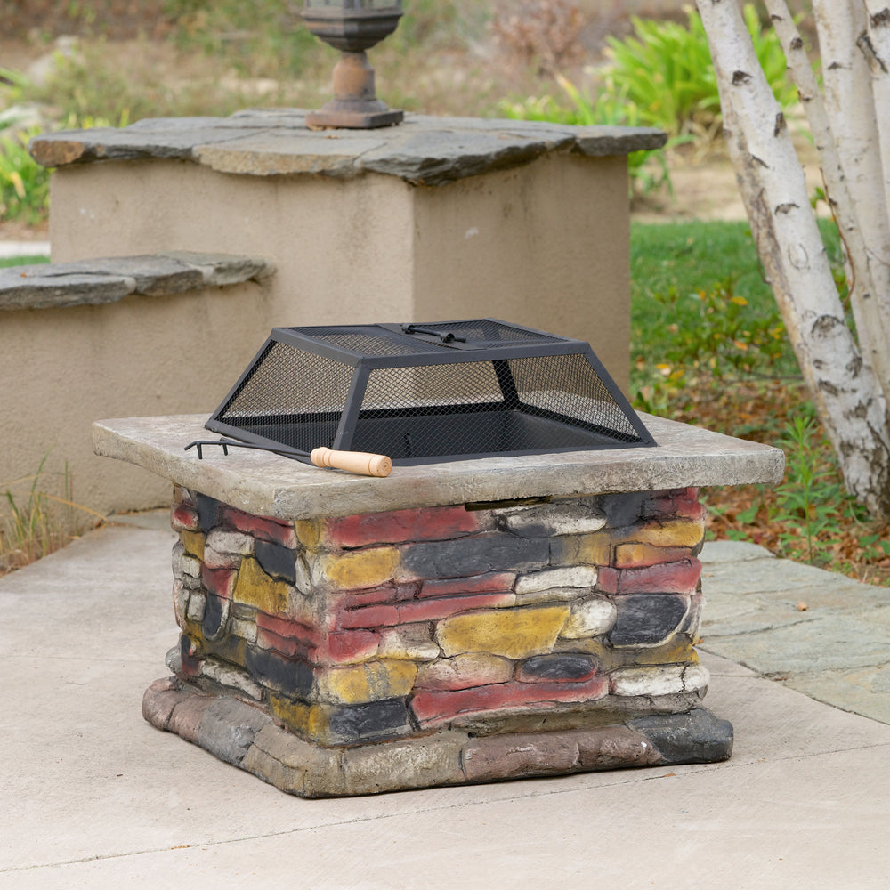 Cozy Gray Outdoor Fire Pit Table