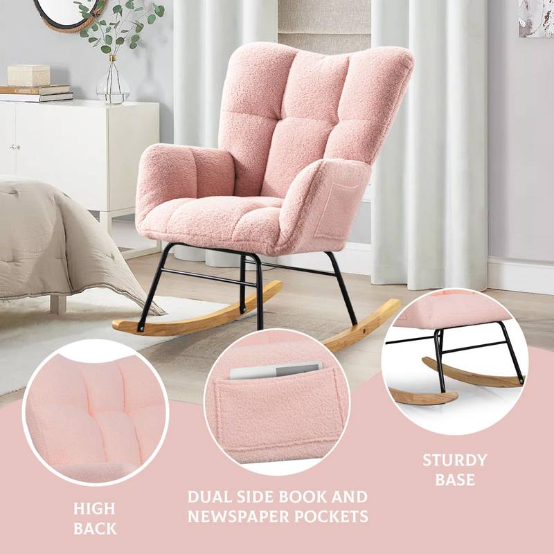 Cozy Pink Teddy Rocker