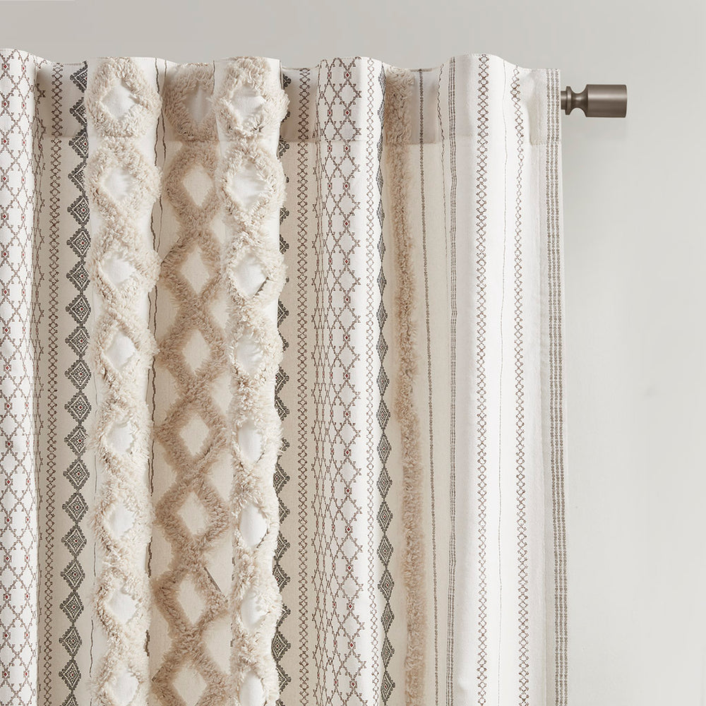 Chic Chenille Stripe Curtain Panel