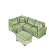 Cozy Green Convertible Sofa Bed with Storage & USB Charging