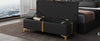 Chic Black Storage Ottoman with Metal Legs