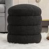 Chic Black Boucle Ottoman