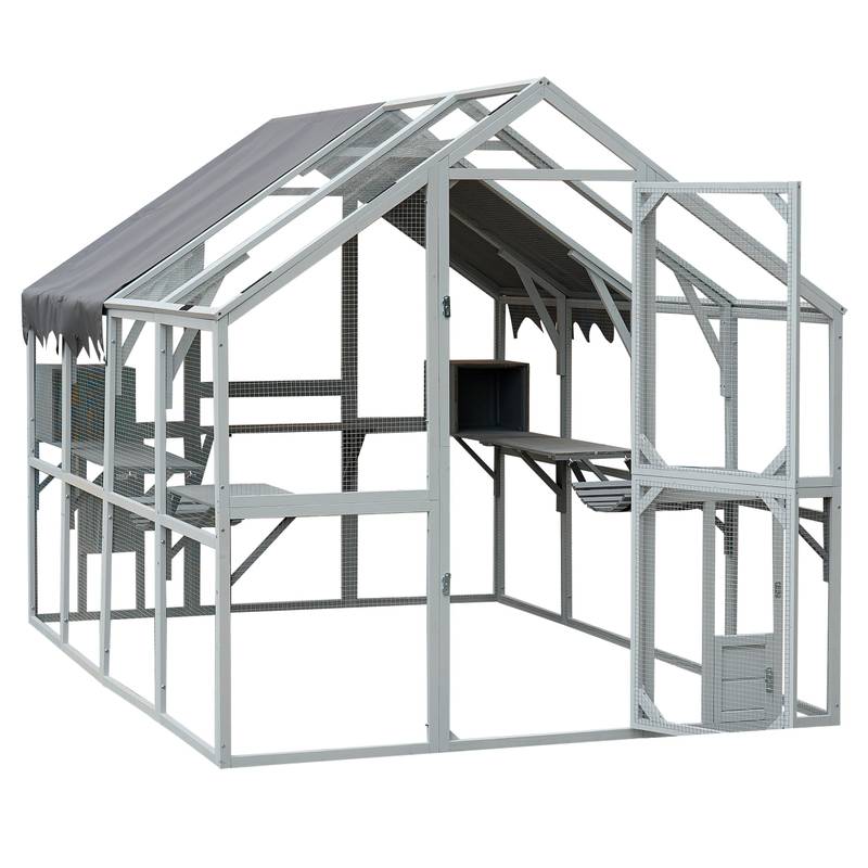 Cozy Outdoor Cat Oasis with Waterproof Roof