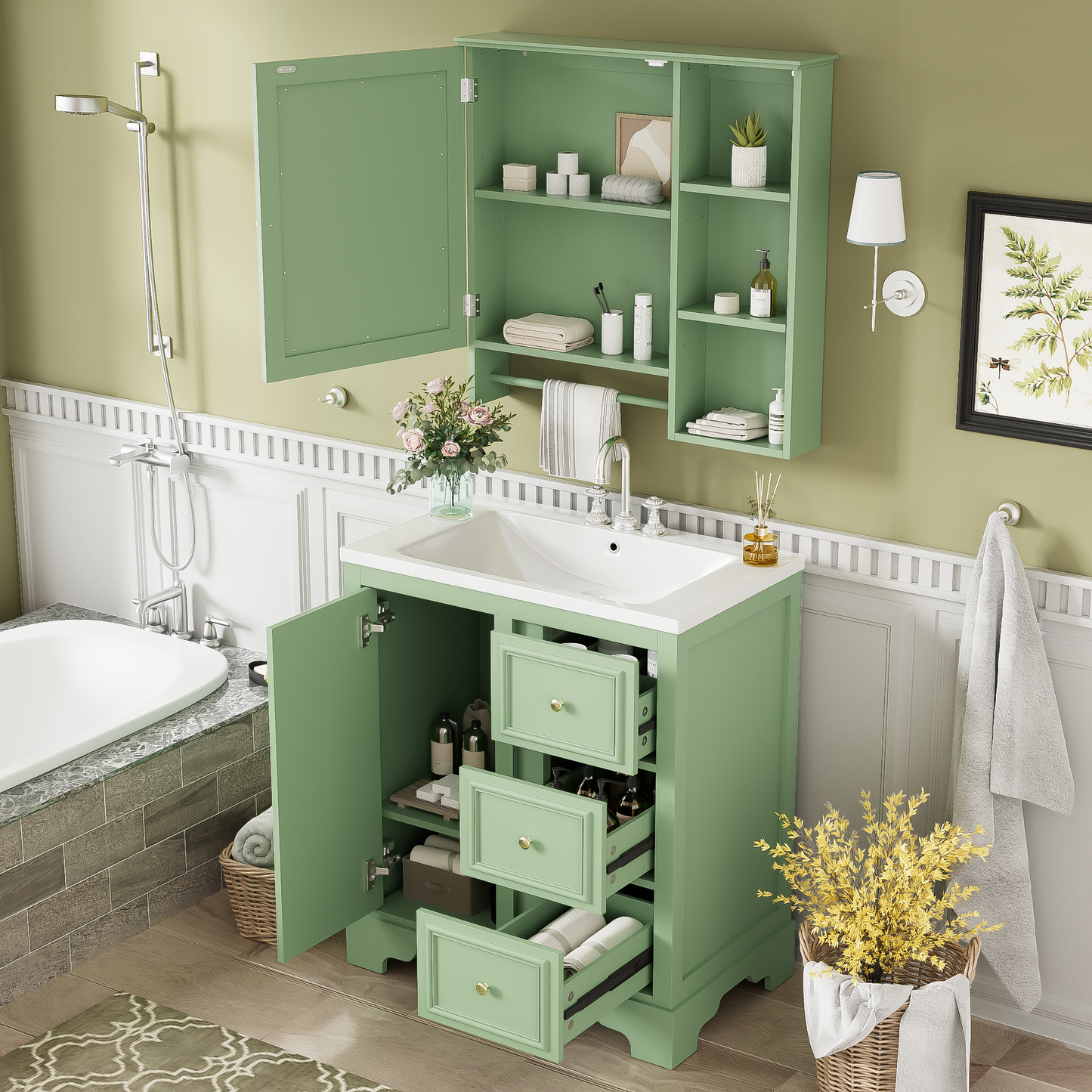 Chic Modern Bathroom Vanity Set with Mirror