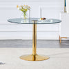 Chic Glass & Gold Round Dining Table