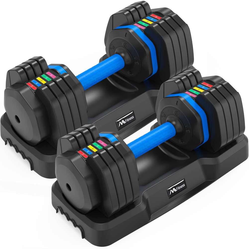 Quick-Adjust Fitness Dumbbells - Pair with Secure Grip for Full-Body Workouts